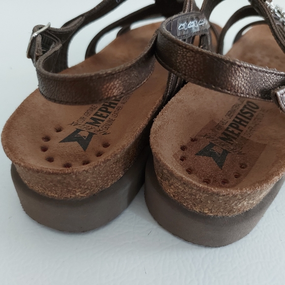 NWT Mephisto Women's Crystals Brown Leather Sandals - EU38 - Picture 6 of 12